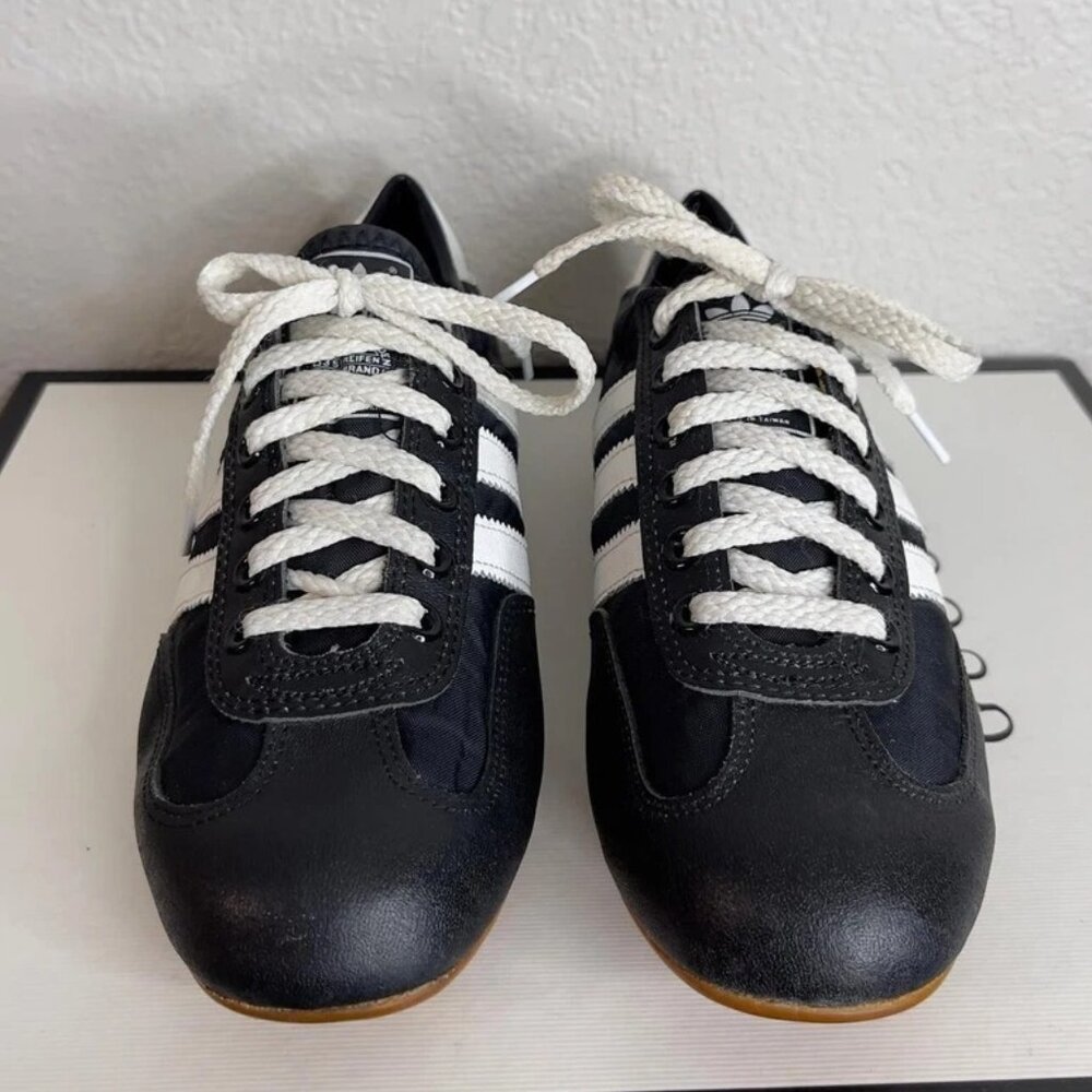 VTG Adidas 158212 American Football Soccer Cleats Back White Leather Boys Size 5